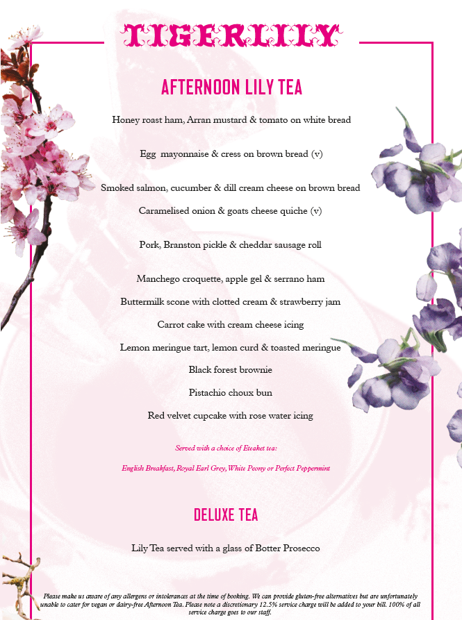 Spa & Afternoon Tea Package Edinburgh – Tigerlily